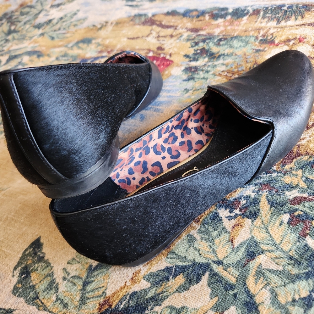 Naturalizer - Black Loren Pony Hair Leather Flats - Size 10M